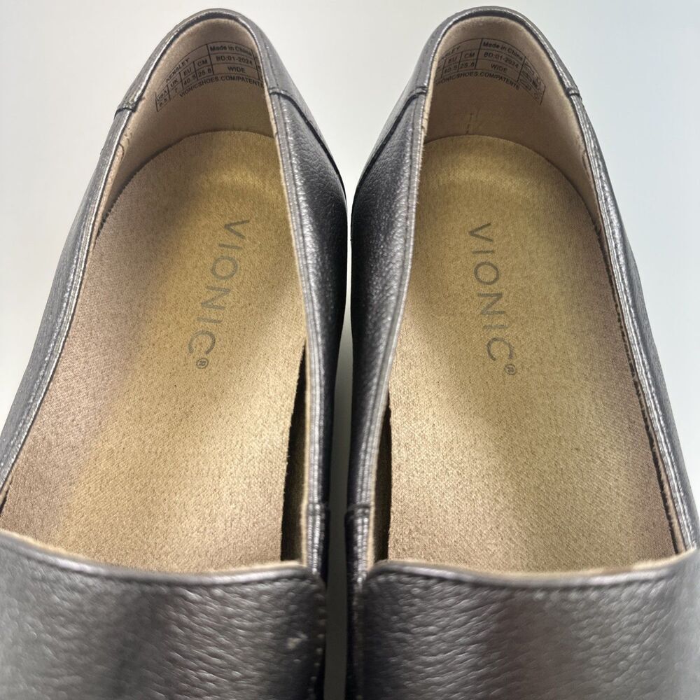 Vionic Kensley Loafer Pewter Metallic Leather Slip On Comfort Lightweight 9.5 W - Picture 5 of 13